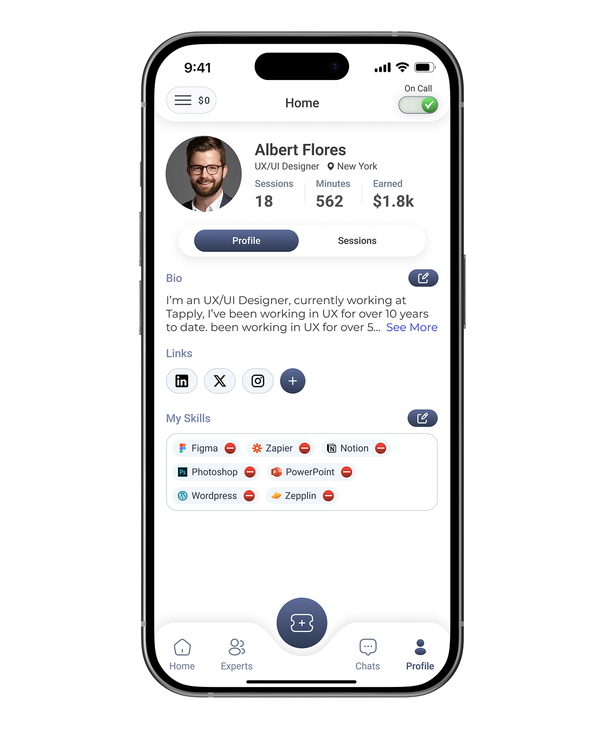 Toggle availability status to accept calls on your schedule